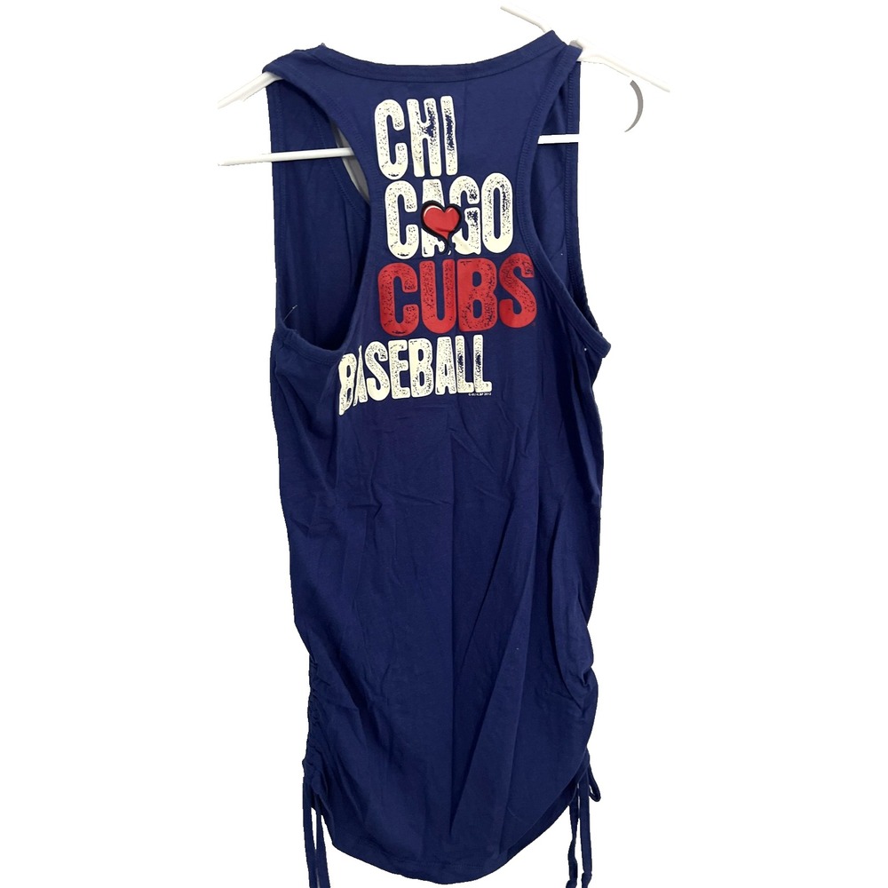Chicago Cubs Shirt Womens Large Blue MLB Baseball G-III Side Ruched Tank Top